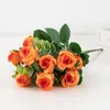 Decorative Flowers Wholesale Fake Mariage Bridal Bouquet Garden Home Decor Silk Rose Artificial Flower Country Wedding Decoration Table And