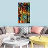 Modern Canvas Art Street Scenes Lady in White Hand-painted Oil Paintings Living Room Decor