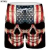 Męskie spodenki Kyku Skull Shorts Men Black Space Cargo Shorts Gothic Hawaii Beach 3d Print Shorts Casual Hip Hop Mens Short Pants Summer Mężczyzna 230615