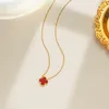 Hänge halsband gulddesigner klöver cleef halsband smycken fabrik hög kvalitet med låda har natur segelmån 10a gåva