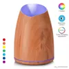 Humidifiers 500ml Esseatial Diffuser Air Humidifier Wood Grain Color Changing LED Light Ultrasonic Cool Mist Aroma Humidificador