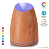 Luchtbevochtigers 500ml Esseatial Diffuser Luchtbevochtiger Houtnerf Kleur Veranderende LED Licht Ultrasone Cool Mist Aroma Humidificador