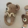 Rattles Mobiles Baby Rattle virkning Bear Teether med klockor PACIFIER -kedja Born Montessori Education Toy Troe Rings Toys 230615