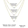 Pendant Necklaces 2023 Crystal Heart Star Charm Layered Necklace Set Women's Fashion Square Rhinestone Vintage Jewelry