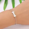 Charm Bracelets Trendy White Blue Opal Bracelet Female Creative Dog Bone Rose Gold Silver Color Chain For Women Jewelry