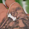 Charm Bracelets Trendy White Blue Opal Bracelet Female Creative Dog Bone Rose Gold Silver Color Chain For Women Jewelry