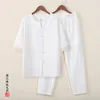 Men's Tracksuits Mens Clothing Tang Suit Sets 2023 Summer Men Beachwear Linen Fashion Male Set Chinese Style Hanfu Shirts Trousers