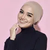 민족 의류 패션 프리미엄 저지 무슬림 내부 모자 스트레치 hijab 밧줄 조절 가능한 여성 ulscarf 단색 이슬람 터번