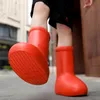 Boots Big Red Boots Kid Rain Boots Thick Bottom Big Round Head Flat Bottom Rubber Sole Non Slip Cartoon Boots Children Shoes 230614