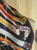 Scarves 2023 Arrival Fashion Black Stripe Silk Scarf 90 Cm Square Shawl Twill Wrap For Women Lady Hijab