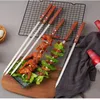 Brochettes de barbecue en acier inoxydable de 15,7 pouces 20 pouces 23,6 pouces pour outil de barbecue Kabobs