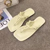 Slippers Women Summer 2023 Woven Hollow Clip Foot Casual Flat Beach Sandals Slides Solid Indoor Outdoor Flip Flops Shoe