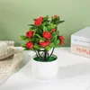 Decorative Flowers Fashion Fake Potted Ornament Bright Color Simulation Bonsai Realistic Wedding Decor Rose Create Atmosphere