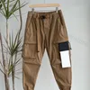 Designer Mens Long Stone Pants Island Spring och Autumn Overalls Mens Pure Beam Foot Big Pocket Casual Jogging Man Loose Trousers M-2XL