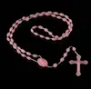 Искусство и ремесло подвесные ожерелья подвески ювелирные украшения католическое колье из розария Пластическое религиозное Иисус Крест Раствор ночью светящийся Dro Oticx