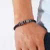 Cool design zwarte lederen armband armband voor mannen geschenk