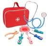 Outils Atelier En Bois Faire semblant De Jouer Médecin Jouets Éducatifs pour Enfants Simulation Médecine Coffre Ensemble pour Enfants Jeu De Rôle Faire semblant Jouet 230614