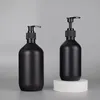 Matte Black Soap Dispenser Hand Lotion Shampoo Shower Gel Bottles 300ml 500ml PET Plastic Bottle with pumps for Bathroom Bedroom and Ki Vxqo