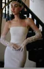 Wedding Dress Strapless White Spaghetti Straps Sweep Train Sleeveless Bridal Gown Satin Mermaid Backless Korean Simple