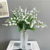 Fleurs séchées 6 pièces blanc fleur artificielle en plastique muguet Bouquet mariage maison Table pièce maîtresse décoration accessoires fausse plante