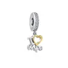 Breloques en argent sterling 925 pour perles de bijoux pandora Charm 925 Bracelet J'aime maman papa femme mari Dangle