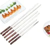 Brochettes de barbecue en acier inoxydable de 15,7 pouces 20 pouces 23,6 pouces pour outil de barbecue Kabobs