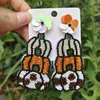 Dangle Earrings Vedawas Handmade Beaded Ghost With Pumpkin For Women Girls Super Fun And Festive Halloween Lightweight Jewelry