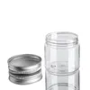 30 40 50 60 80mlプラスチックジャー透明ペット収納缶プラスチック/アルミニウムの蓋付きの丸いボトルciirk