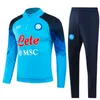 23 24 mezza zipr Napoli Soccer maglia da calcio in pista Zielinski 22/23 AE7 D10S SSC Naples Giacca a maniche lunghe set Veste Allenamento Stume Uniform Uomini e bambini