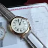 Super Top Stylish Quartz Watch Women Gold Dial Sapphire Glass 29mm 36mm Size Leather Strap Wristwatch Classic Design Ladies Casual Clock 1579