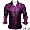 Casual overhemden voor heren Luxe zijde voor heren Blauw Paisley Lange mouwen Geborduurde single-breasted tops Formeel Normaal Slim Fit Blouses 607