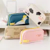 Kawaii Trousse à crayons Grandes fournitures scolaires Sacs Pliable Cool Pen Cute Animals Cases