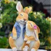 Garden Decorations Nordic Ins Creative Resin Simulation Rabbit Ornaments Home Outdoor Courtyard Micro Landscape Crafts Gift Fairy Mini Garden Decor 230614