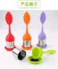 New Creative Teapot Strainers Silicone Tea Spoon Infuser with Food Grade leaves Shape 304 Stainless Steel Infusers Strainer Filter Leaf Lid Diffuse