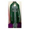 Ethnische Kleidung, blaues Kleid, afrikanisches Kostüm, Brautjungfer, Abaya, langes, formelles, perlenbesetztes, marokkanisches Dubai-Hemd