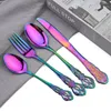 Dinnerware Sets AJOYOUS 30Pcs Set Stainless Steel Western Cutlery Kitchen Flatware Knife Fork Spoon Tableware Mirror Silverware