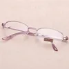 Óculos de sol liga de metal meia armação óculos de leitura retro anti-fadiga de alta qualidade roxo presbiopia para mulheres dioptria 1.0 a 4.0