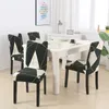 Sandalye kapakları Boho desen baskılı streç sandalye kapağı yemek odası ofis ziyafeti koruyucu elastik malzeme koltuk kapağı 230614