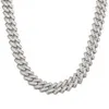 2023 New Hip Hop Miami 19mm Prong Cuban Link Chain Collana per Aaa Cubic Zirconia Brass Women Iced Out Jewelry