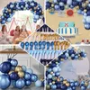 Tuindecoraties Blauw Metallic Ballonnen Garland Kit Goud Confetti Jongen Volwassen Ballon Boog Verjaardag Babyshower Bruiloft Feestdecoraties 230615