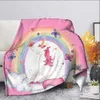 Blanket Rainbow Paw Pattern Super Soft Flannel Throw Blanket for Bed Couch Sofa Lightweight King Queen Size for Kids All Season R230615