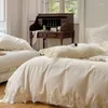 Set di biancheria da letto 4/7 pezzi francese matrimonio romantico chic pizzo bianco set 1000TC cotone egiziano ultra morbido copripiumino lenzuolo federe