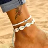 Tobilleras moda mujer verano océano playa tobillera bohemio Retro tortuga con cuentas pulsera hecha a mano pierna joyería regalo 230614