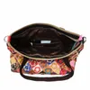 Bolsas de noite Patchwork Floral Couro Genuíno Bolsa de Couro Artesanal Cor Flores Costura Borla Mensageiro de Ombro Bolsa Feminina