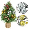 Fleurs décoratives 1/2pcs Glitter Noël Baies artificielles Baies d'arbre Branches de cône de pin pour la décoration de Noël Simulation Faux Fruits