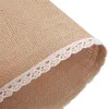 Bord Mattor 16st Linen Mat Lace Placemat Set Natural Jute Woven Table Seary Wedding Party Decoration