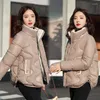 Women's Trench Coats FairyNatural White Red Khaki Irregular Women Slim Stand Collar Warm Solid Color Female Winter Bright Surface Short