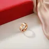 Дизайнерская модная пара Картер Лав Узкая версия 18K Золотая роза Euro Ring