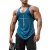 Regatas masculinas de marca para academia de corrida de algodão singlets Canotte bodybuilding stringer top masculino camisa fitness masculina musculoso colete sem mangas regata