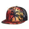 s Casual Summer Flat-brimmed Trucker Hat Hombres Mujeres Gorra de béisbol de malla Coco Tree Print Sun Hat Headwear Outdoor Unisex 230614